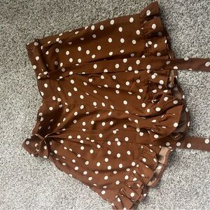 Mittoshop Brown and White Polka Dot Skirt